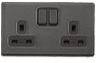 Charcoal double socket